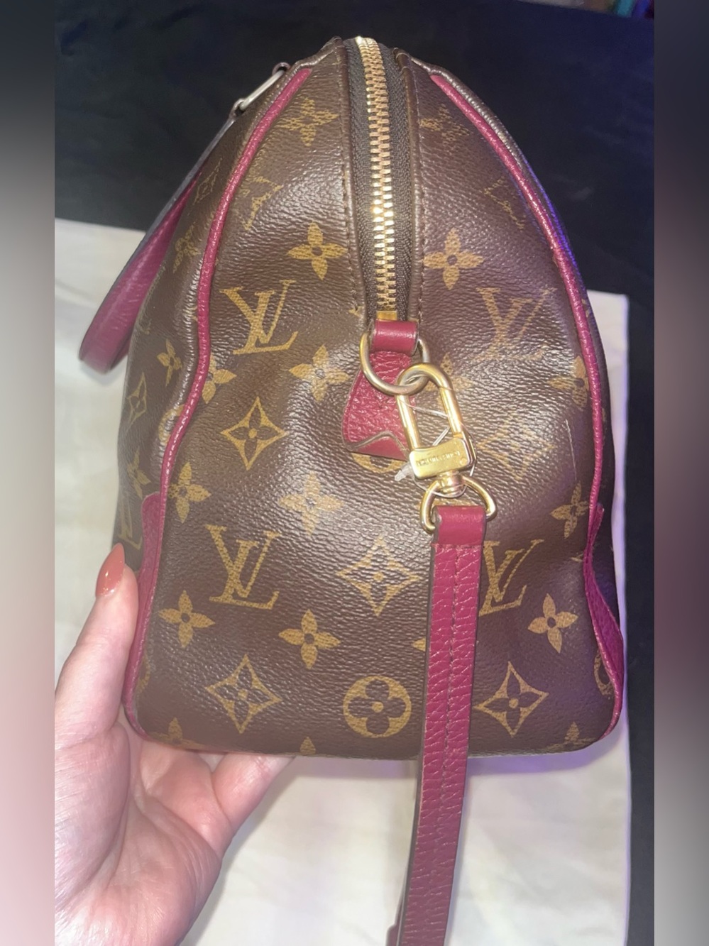 Authentic Louis Vuitton Retiro NM Monogram Canvas And Aurore Leather Trim - Picture 5 of 16
